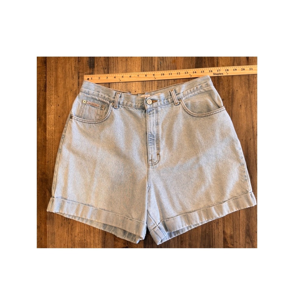 Calvin Klein Jeans Vintage High Waisted Cuffed Denim Shorts Light Wash‎ Size 16